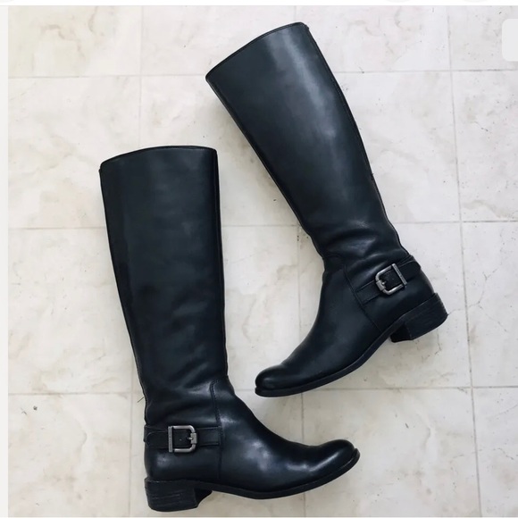 Vince Camuto Shoes - Vince Camuto Volero Black Leather Knee High Riding Boots size 6.5
